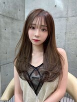 ロール 博多(Role) ブリーチなしチェリーブラウン髪質改善イルミナカラー前髪/博多