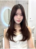ワンカールレイヤーカット/韓国ヘア/ワンホンヘア