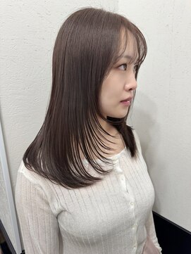 ラグナ(LAGUNA) 【顔周りレイヤー+グレージュ/ブリーチ/セミロング/20代/30代】