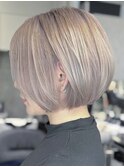 ミルキーベージュショート　表参道　ブリーチカラー