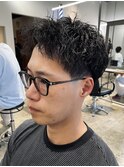 テーパーフェード×ピンパーマ