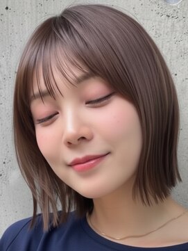 切りっぱなしボブ 外ハネボブ×シースルーバング