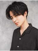 〈k33〉センターパートアップバングツーブロックメンズスパイラ