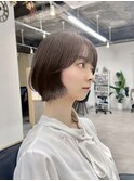 ◇ココアブラウンボルドーミディアムレイヤーウルフカット[船橋]