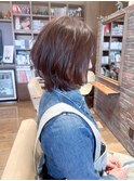 50代、くしゃっとくびれボブ