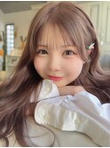 1ブリーチで作るヘーゼルミルクティーカラー/シースルーぱっつん