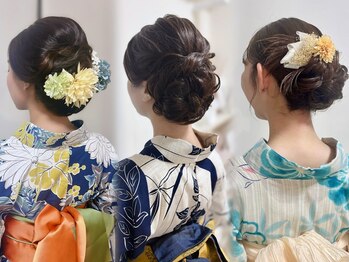 ヘアーアンドメイク トミー(Hair&Make Tommy)の写真/【名古屋/栄/錦】一日中着崩れしないプロの浴衣着付けと大人女性のための上品ヘアセット！特別な一日に。