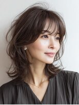 ハーツ(Heart's)&nbsp;ミディアムレイヤー×白髪ぼかしカラー30代40代50代60代