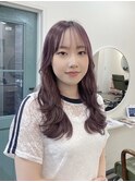 ハッシュカット/デザインカラー/グレージュ[綾瀬駅/韓国ヘア]