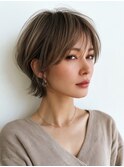 白髪ぼかし似合わせ大人ショート 30代40代50代60代