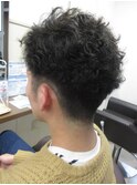 メンズパーマ  アップバング 刈り上げ