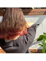 ピースリーヘア バイ カーサ(peathree.hair by CASA)&nbsp;裾カラー×レッド