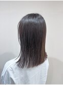 ミディアムボブ アッシュグレー