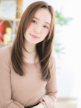 レアワンハナレ センター北美容院(lea/1 HANARE) センター北/髪質改善/バニラベージュ×内巻きレイヤーロングe