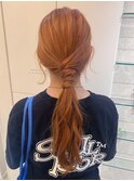 オレンジカラー*ブリーチカラー*ヘアアレンジ*ロングヘア