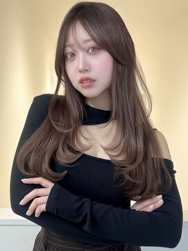 アイトーキョーエス 渋谷(AI TOKYO S) オリーブベージュブリーチなしダブルカラー透明感韓国ヘア前髪