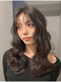 韓国ヘアレイヤーカット顔周りカットブリーチなしカラーA