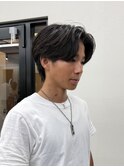 メンズ毛流れセンターパート/フェザーパーマ/横浜