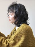 パーマボブニュアンスパーマ/黒髪パーマウルフ谷ひより/22
