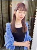 ピンクベージュ_カジュアルロングスタイル