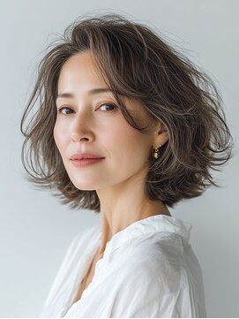 クラゲヘアー/小顔/ココアベージュ/オリーブグレー/川西