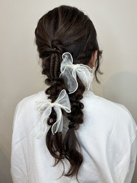 エクララ(eclala) 編みおろしヘア お呼ばれ 二次会