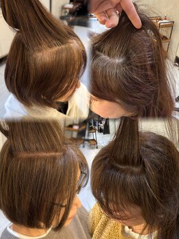 インプレッション(impression produced by LA’BO)の写真/【口コミ★4.9】大人女性の白髪染め/白髪ぼかし＊白髪染めプレミアムカラーでエイジング毛も大人の艶美髪！