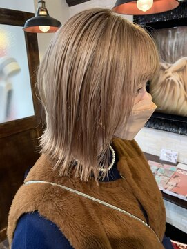 ボアップ 松山店(boappu) #シアーベージュ#ブリーチカラー