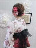 花火大会 お祭り 浴衣着付けヘアセット ふわふわアップスタイル