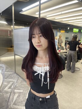 ゼスト 八王子店(ZEST) ワインレッドレイヤーカット