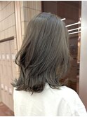 ブリーチなしダブルカラーオリーブグレージュくすみアッシュ春