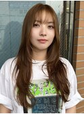 韓国レイヤーロング顔まわりハッシュカット