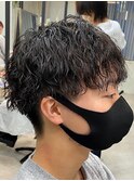 フェザーパーマサーフカール刈り上げセンターパート