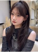 ミニウルフレイヤーカット顔周り前髪韓国ミディアムロング/池袋