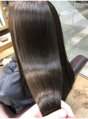 【横浜】透明感ブラウン×髪質改善で叶う美髪ストレート