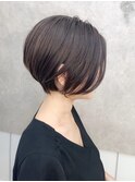 前下がりゆったり丸みショート×イルミナヌードベージュ