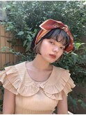 スカーフ巻きスタイル