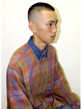 メリケンバーバーショップ コウベ(MERICAN BARBERSHOP KOBE) 七三オールバックツイストパーマかき上げヘアコンマヘア