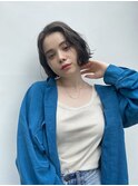 ボブ ホワイトアッシュ ショートパーマ 佐々木