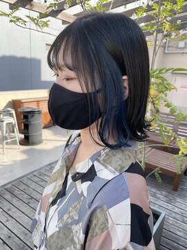 ヘブンリー(heavenly) #インナーカラー#インナーブルー#ネイビー#アッシュベージュ