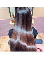 ネオリーブエクラ 上野御徒町店(Neolive eclat) 髪質改善トリートメントピンクブラウン艶髪サラツヤストレート