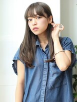 マイラ 銀座(myla)&nbsp;斜めバングレージュシルキーベージュデザインカラー髪質改善艶髪