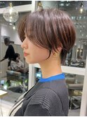 ショートボブ髪型20代30代40代50代前髪あり前髪なし面長【橋本】
