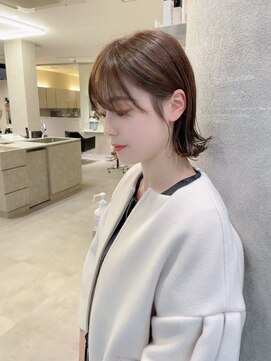 ソル(SOL) 切りっぱなしボブ/ヘアカラー/ボブ/グレージュ/前髪カット