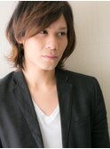 七三分け斜めバングカジュアルメンズカットb新所沢