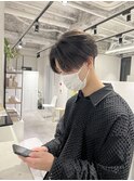 センターパート　ストレートタッチ