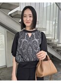 髪質改善カラー韓国レイヤー顔周りカットブリーチボブ立川._.