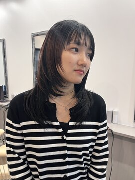 ドッグスター(dog star) ミディアムレイヤー顔周りレイヤー透明感カラー 登戸/向ヶ丘遊園