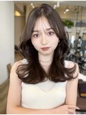 美髪レイヤーカット/顔まわりレイヤー/くびれミディアムレイヤー