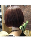 ボルドー×ショートボブ×タイトストレート◆20代30代40代